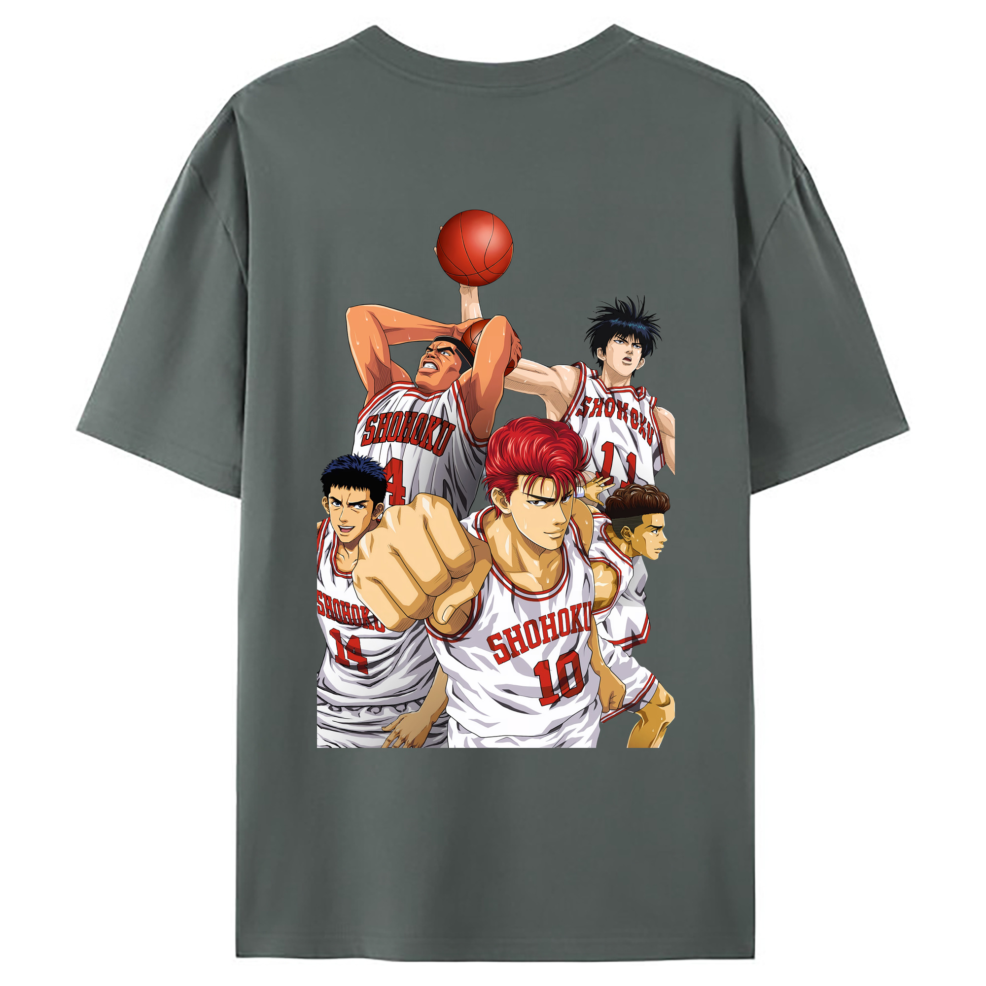 （画像用） SLAM DUNK／スラムダンク 綿100％ メンズ半袖Tシャツ（バックプリント） 通気性